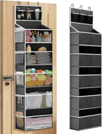 Hanging Yarn Storage Organizer, Large Capacity Knitting Yarn Organizer Storage with 5 Deep Pockets 13 Mesh Bags, Over The Doo