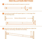 6 Pack Spring Tension Curtain Rod Adjustable Length for Kitchen, Bathroom, Cupboard, Wardrobe, Window, Bookshelf DIY Projects
