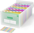 ABC life 26-Pocket Accordion File Organizer, Expandable Monthly Bill & Receipt Holder with Colored A-Z Tabs, Portable Folder 