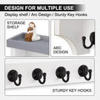 Key and Mail Holder Wall Mount, Key Holder with Shelf and Mail Organizer Wall Mount. Mail Holder with 5 Hooks for Coat, Dog L