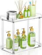 NPPLUS Acrylic Bathroom Counter Organizer, 2-Tier Tray Vanity Counter Organizer, Home Storage Holder for Makeup, Cosmetics & 
