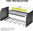 TRZZ Power Tool Organizer Wall Mount, 2-Tier Cordless Drill Rack with 4 Drill Holders and 2 Side Pegboards, Efficient Drill S