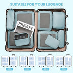 Mesh Packing Cubes for Travel, Durable Luggage Organizer with Sturdy Material and Double Zippers, Comprehensive Set for Trave