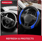 Rubbermaid Steering Wheel Cover – Universal Fit 14.5"–15" Steering Wheel Cover, Anti-Slip Grip, Breathable Leather, All-Seaso