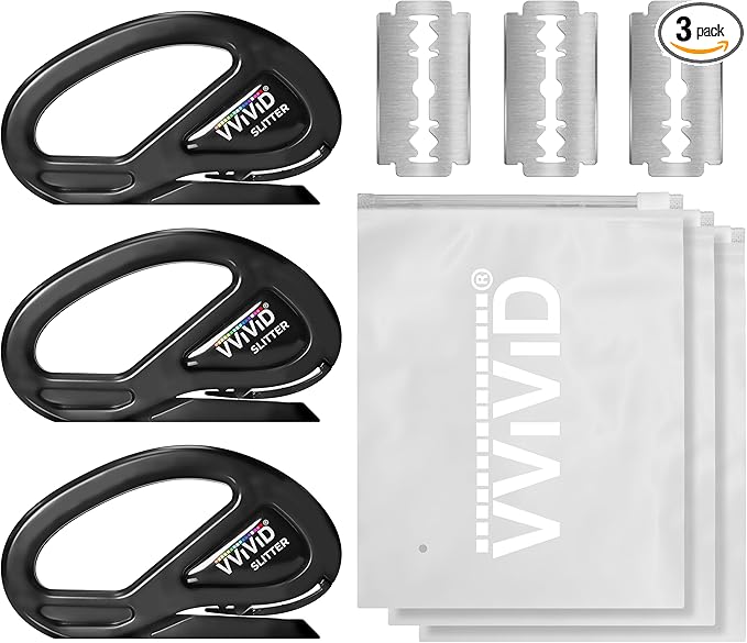 VViViD Safety Cutter, Pack of 3, for Vinyl Car Wrap, Window Film, Stationary, with 3 blades and 3 storage bags