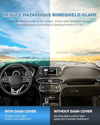 FIILINES Dash Cover for Hyundai Santa Fe 2019-2023, Dashboard Mat Cover Sunshade Nonslip Mesh Protector No Glare
