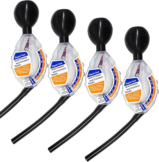 KVAEY 4PCS Coolant Tester Accessory, Automotive Professional Antifreeze Densitometer Freezing Testing Tool, Universal Coolant