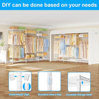 Ulif E13C Pro Heavy Duty Closet Organizer System，Freestanding Clothing Racks for Hanging Clothes，Adjustable Garment Rack 75" 