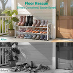 YEASHEIN 2-Tier Expandable Shoe Rack for Closet Floor, X-Frame Metal Small Shoe Rack for Entryway, Adjustable Shoe Shelf Orga