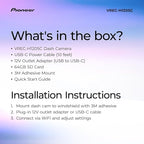 Pioneer VREC-H120SC Compact Dash Camera – Discreet 1.5K Resolution Front Dash Cam for Cars with Impact Detection, 120 Degree 