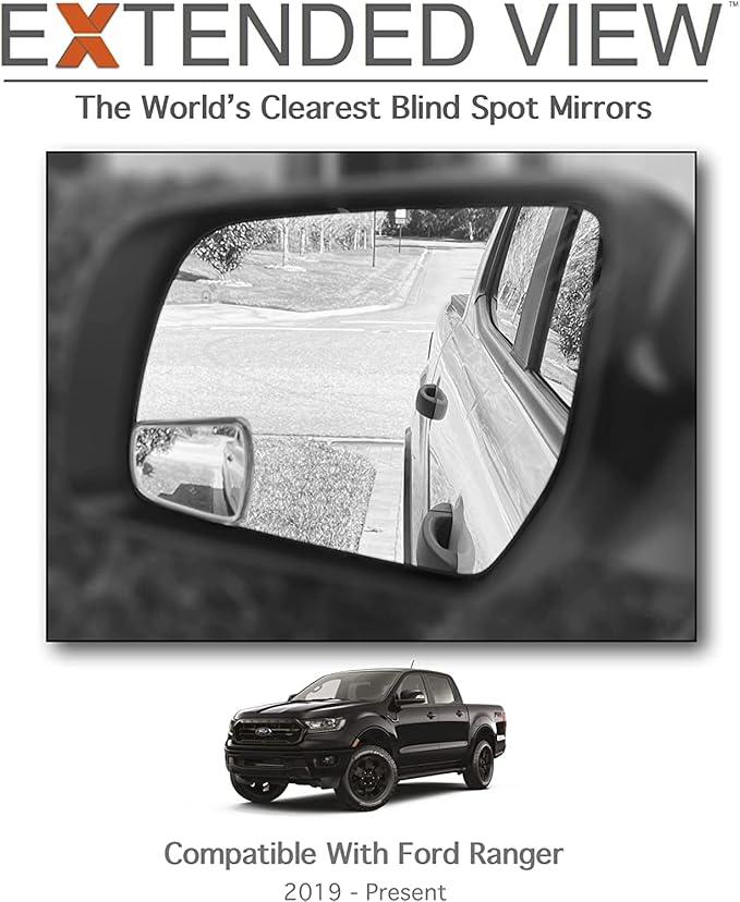 Custom Blind Spot Mirrors - Extended View, Compatible with 2019-2022 Ford Ranger