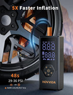 Tire Inflator Portable Air Compressor, Air Pump for Car Tires, 7800 mAh Battery, 12V DC, 150 PSI, 40L/min Air Flow, Fast Inflation, Portable air pump for MPV, SUV, Car, Motorcycle, Bike, Ball