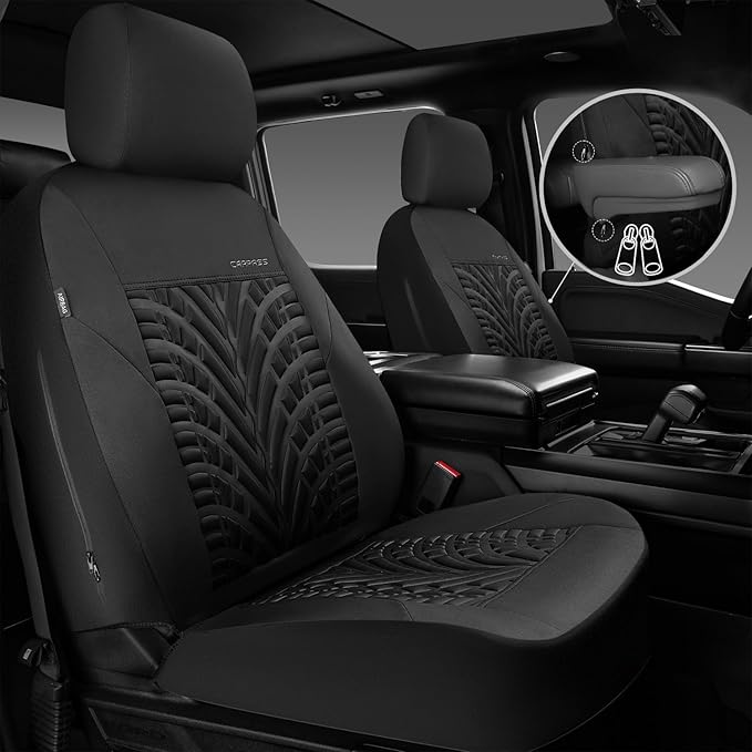 CAR PASS Neoprene Waterproof Seat Covers,Wetsuit Car Seat Covers Front Seats Universal Fit for Vans, Truck, SUV Two Front Onl