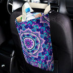 IRADA Mandala Flower Car Trash Bag - Purple, Polyester, 11X14 inches, 154 cubic inches, Car Accessory