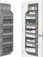 Over The Door Organizer Hanging with 5 Large & 6 Side Pockets 5 Tier Behind Door Storage 50 lbs for Closet, Nursery, Bathroom