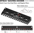 UNITEDPOWER Vise Grip Holder, Wall Mount Pliers Storage Rack Organizer for Workshop, Shed, Garage, Stores up to 15 Vises or 1