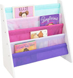 Humble Crew 4-Tier Kids Bookshelf, White/Pink/Purple/Blue - Premium Book Shelf for Kids Rooms with Four Deep Pockets - Toddle