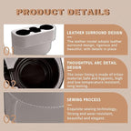 Car Cup Holder, PU Leather Auto Front Seat Organizer, Multifunctional Cup Drink Holders, Gap Filler Storage Box Coin Bucket Console Side Pocket Cell Mobile Phone Holder (Gray)