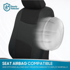 BDK PolyPro Car Seat Covers Full Set in Reverse Charcoal, Front and Rear Split Bench Seat Covers for Cars, Easy to Install Ca