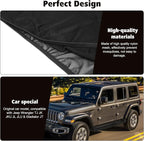Front Window Sun Shade Covers Elasticized Breathable Mesh Car Side Window Screens Net UV Protection Sunshade for Jeep Wrangler TJ JK JL & Gladiator JT 1997-2024,2PCS