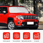 Sunshade for Jeep Compass 2017-2024 2025 Windshield Sun Shade, Custom fit Compass Front Windows Shade Cover Foldable Shield 240T Silver Sun Visor Blocks UV Rays Keep Car Cooler Accessories