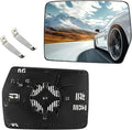 Driver Left Side Heated Mirror Glass 4L3Z-17K707-DB 4L3Z17K707DB Compatible With Ford F150 2004-2014, Driver Left Exterior Side Rearview Mirror Glass with Rear Holder & Backing Plate
