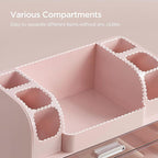 HBlife Makeup Organizer for Vanity with Brush Holder, Large Bathroom Countertop Cosmetic Organizer Skin Care Storage, Easy to