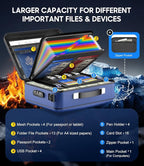 Fireproof Document Box with Lock, Hard-Shell Fireproof Safe for Home Documents, Portable Travel Fire Proof File Box for Passp