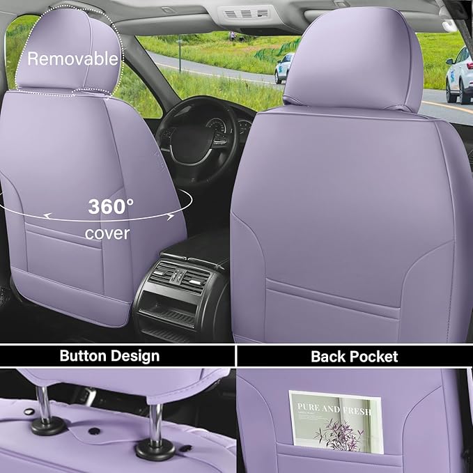 Coverado Car Seat Covers Full Set, Seat Covers for Cars, Car Seat Covers Front Seats and Back Car Seat Protector Waterproof, 