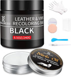 SHADAIWUYU 8.5oz Leather Recoloring Balm with 100ml Mink Oil,Black Leather Repair kit for Furniture and Car Interior,Leather 