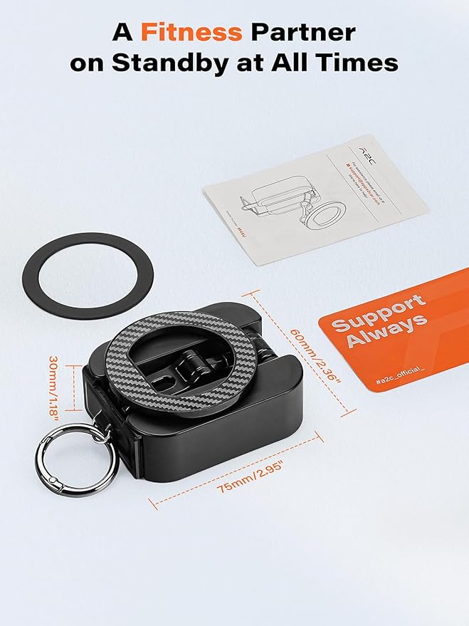 A2C 3-in-1 Magnetic Phone Holder for Gym, [20x N52] Strong Magnets Attach to Metal Surface, Portable Phone Mount for Garage Gym/Travel with Tray Table Clamp, Home Gym Accessories for Men Women Gifts