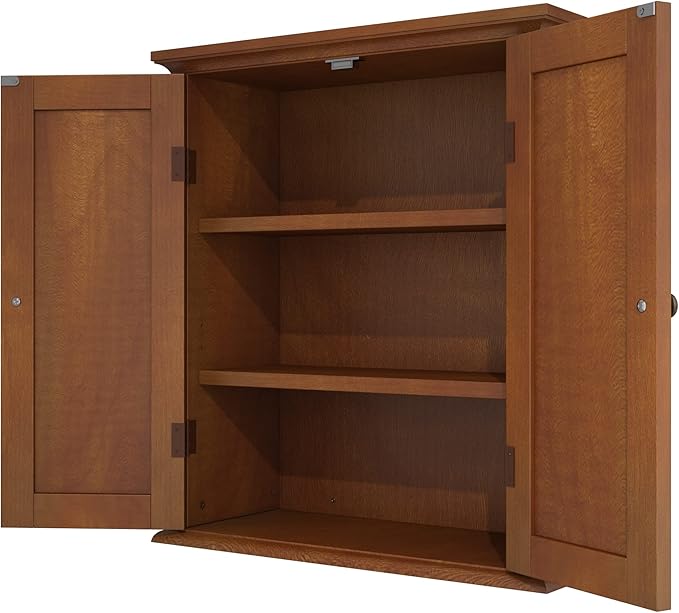 ChooChoo Bathroom Wall Cabinet, Over The Toilet Space Saver Storage Cabinet, Medicine Cabinet with 2 Door and Adjustable Shel