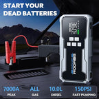 8000A Jump Starter with Air Compressor,26800mAh 160PSI Portable Jump Starter Battery Pack (All Gas/12L Diesel) Car Battery