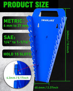 SWANLAKE Magnetic Wrench Organizer Toolbox Holder, 4-Pack SAE (1/4'' to 1-1/16''), Metric (6mm to 27mm) Wrench Organizers, To