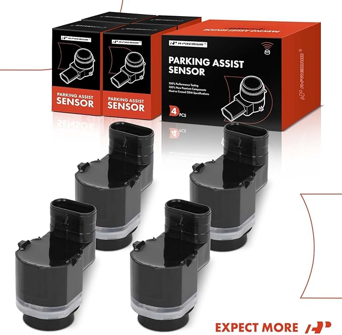 A-Premium 4-PC Reverse Backup Parking Assist Sensor Compatible with Audi & Volvo & Porsche Models - Q5 2012-2016, XC60 2012-2015, Cayenne, S60, 911, XC70, Boxster, S80, Allroad, Replace# 4H0919275A