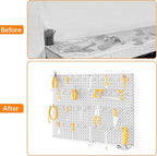 TORACK Metal Pegboard Panels and Hooks for Garage, Workbench, Shop, Shed Tool Organizer Peg Board with 1/8" & 1/4" Holes, Mod