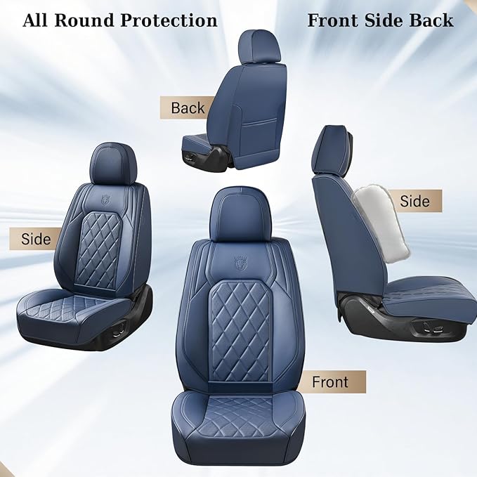 Coverado Car Seat Covers, Front Seat Cover, 2 Pack Luxury Faux Leather Seat Covers for Cars, Waterproof Car Seat Protector, B