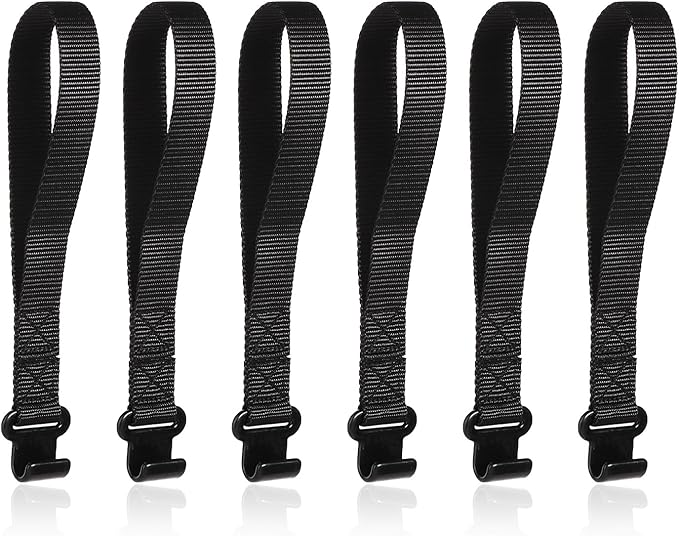 6pcs Rooftop Cargo Tie Down Hook Straps, Car Roof Cargo Carrier Door Hooks Car Door Hook Straps, Attaches to Car Door Frame, Car Door Cargo Hooks for Most Cars, Strapping Any Car Roof Luggage