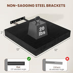Vivelove 2" Thick Floating Shelves for Wall 12 Inches Long, 12" Deep Wall Shelves, for Bedroom, Bathroom, Living Room, Kitche