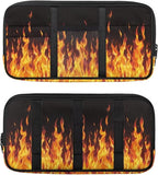 Flames Print Sun Visor Storage Bag Multi-Pocket Auto Visor Storage Bag with Zipper Pockets,Adjustable Straps Auto Interior Accessories Pocket Organizer