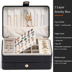 MODENGKONGJIAN Jewelry Organizer Box, 2-Layer Large Jewelry Storage Case, Portable Travel Jewelrys Display Holder for Earring
