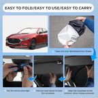 Sun Shade Sunshade for Mazda 3 2019-2025 2026 Windshield Cover, 4-Layers Sun Shield for Mazda 3 Hatchback/Sedan 250T Silver Coating Sun Visor Foldable Window Shade Blocks UV Rays Car Accessories