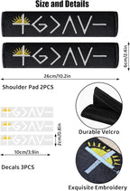 2 Pack Car Seat Belt Cover Pads with 3 PCS God is Greater Than the Highs and Lows Rearview Mirror Stickers, Christian Car Accessories Set for Women and Men