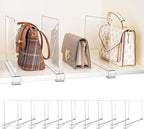 10 Pack Shelf Dividers, Adjustable Shelf Dividers for Closet Organization with Non-Slip Design, Clear Acrylic Shelf Dividers 