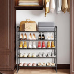 SUFAUY 33" Wide Shoe Rack, 5-Tier Shoe Storage Rack for 24-30 Pairs of Shoes, Shoe Organizer for Entryway, Stackable, Heavy D