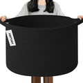 115L Large Blanket Basket,23.6" L x 23.6" W x 15.7" H Rope Woven Baskets with Handles, Toys Storage Bins,Laundry Basket Perfe