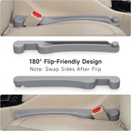 Car Seat Gap Filler Set of 2, 3IN1 Seat Side Gap Filler Plug with Storage Slot & Hook Function, Soft Foam Universal Fit Car SUV Truck Fill Gap Between Seats Console Organizer（Standard L Gray）