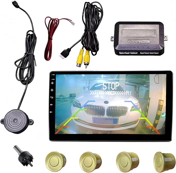 LCD Parking Sensor Kit - Displays Data on Original Screen, Easy Rear Installation, Compatible with CVBS Cameras (Not for AHD)