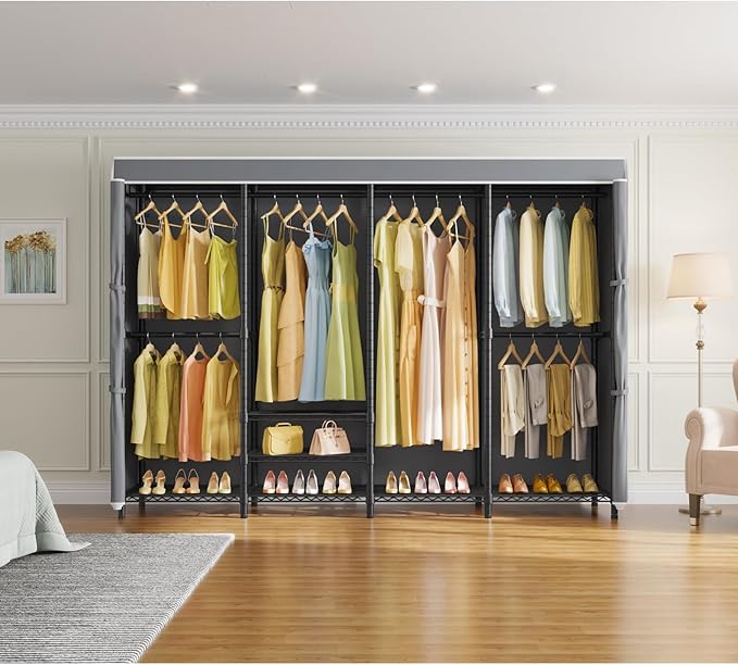 VIPEK V40C Plus Heavy Duty Clothes Rack with Oxford Fabric Cover, Extra Large Covered Clothing Rack for Hanging Clothes Porta