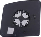 TRQ Driver Side Mirror Glass with Backing Plate For Factory Equipped & Aftermarket Mirrors Compatible with 2012-18 Nissan NV2